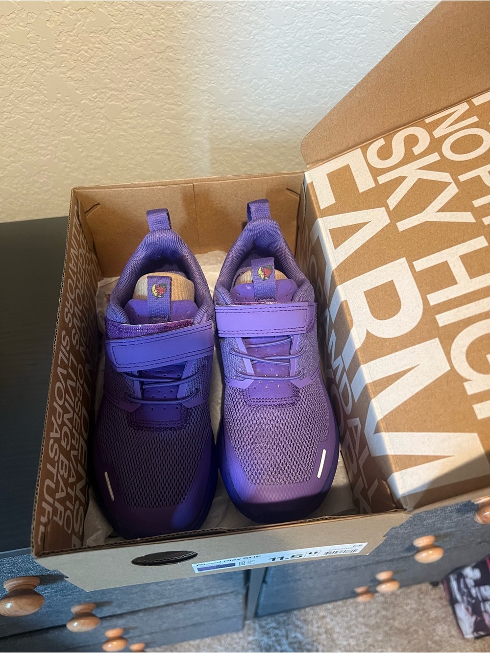 Kids Lightweight Purple Active Sneakers with Secure Hook-and-Loop Strap